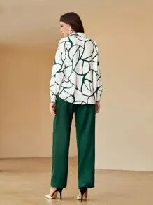 Modely Women's Print Shirt And Trousers Sets