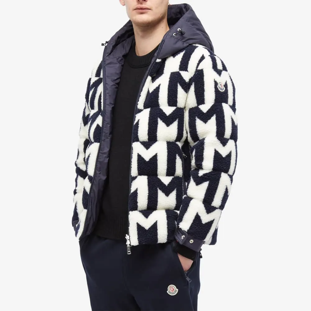 Moncler Mondego Padded Shearling Coat, Black