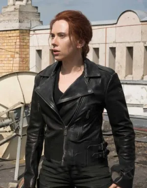 Natasha Romanoff Back Widow Motorcycle Leather Jacket