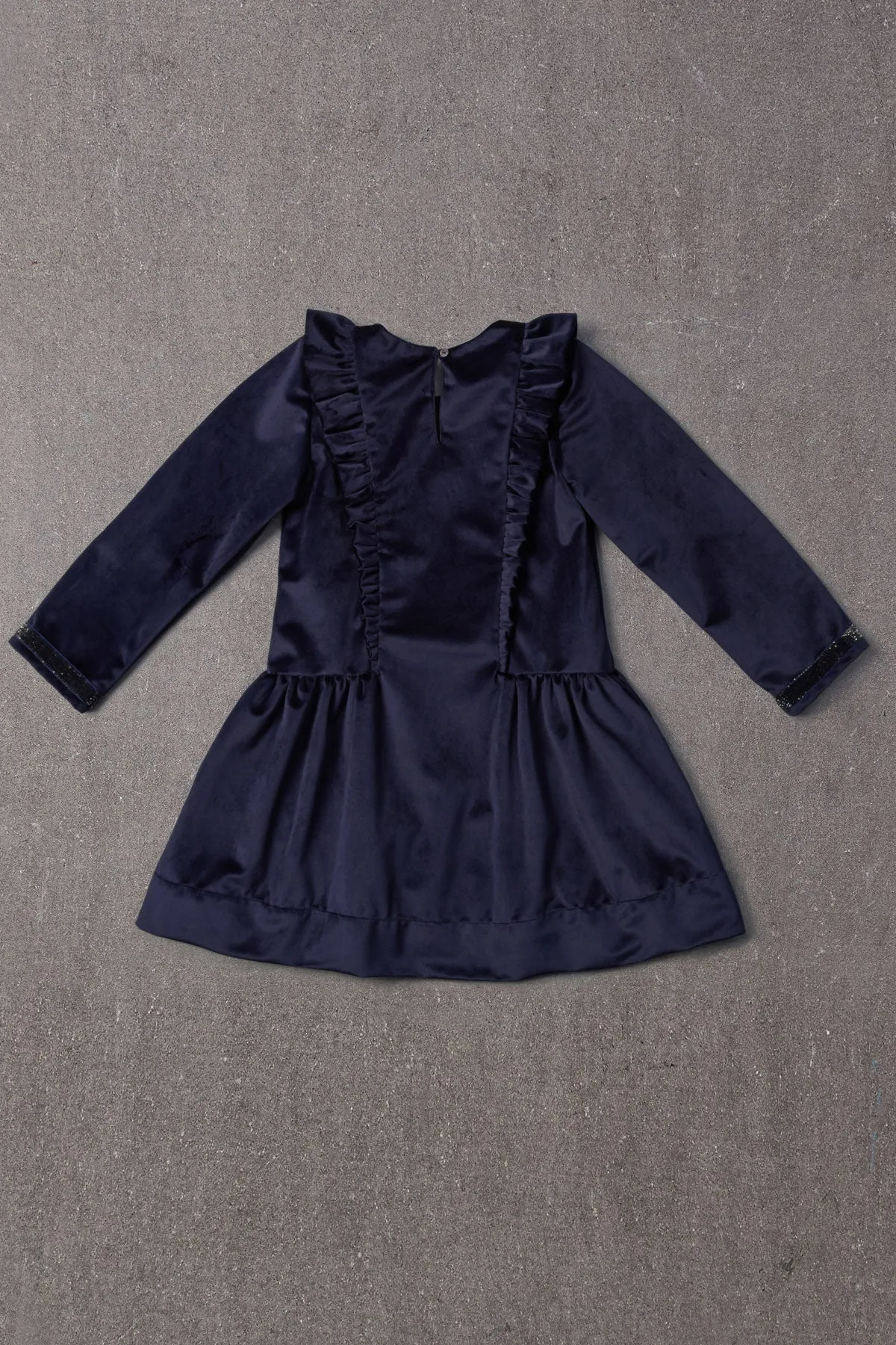 Nellystella Blanca Girls Dress - Navy Velvet (Size 4 left)