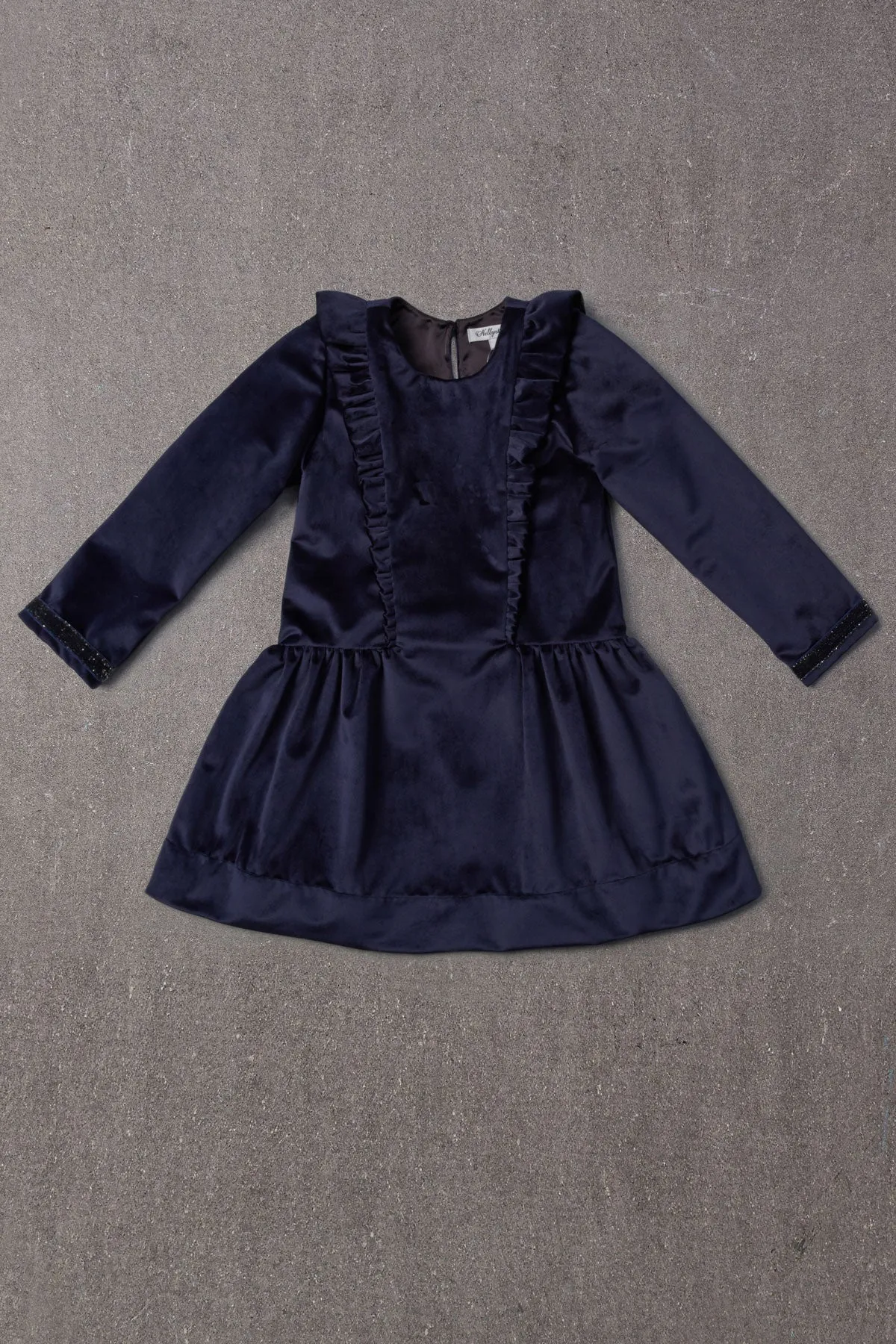 Nellystella Blanca Girls Dress - Navy Velvet (Size 4 left)