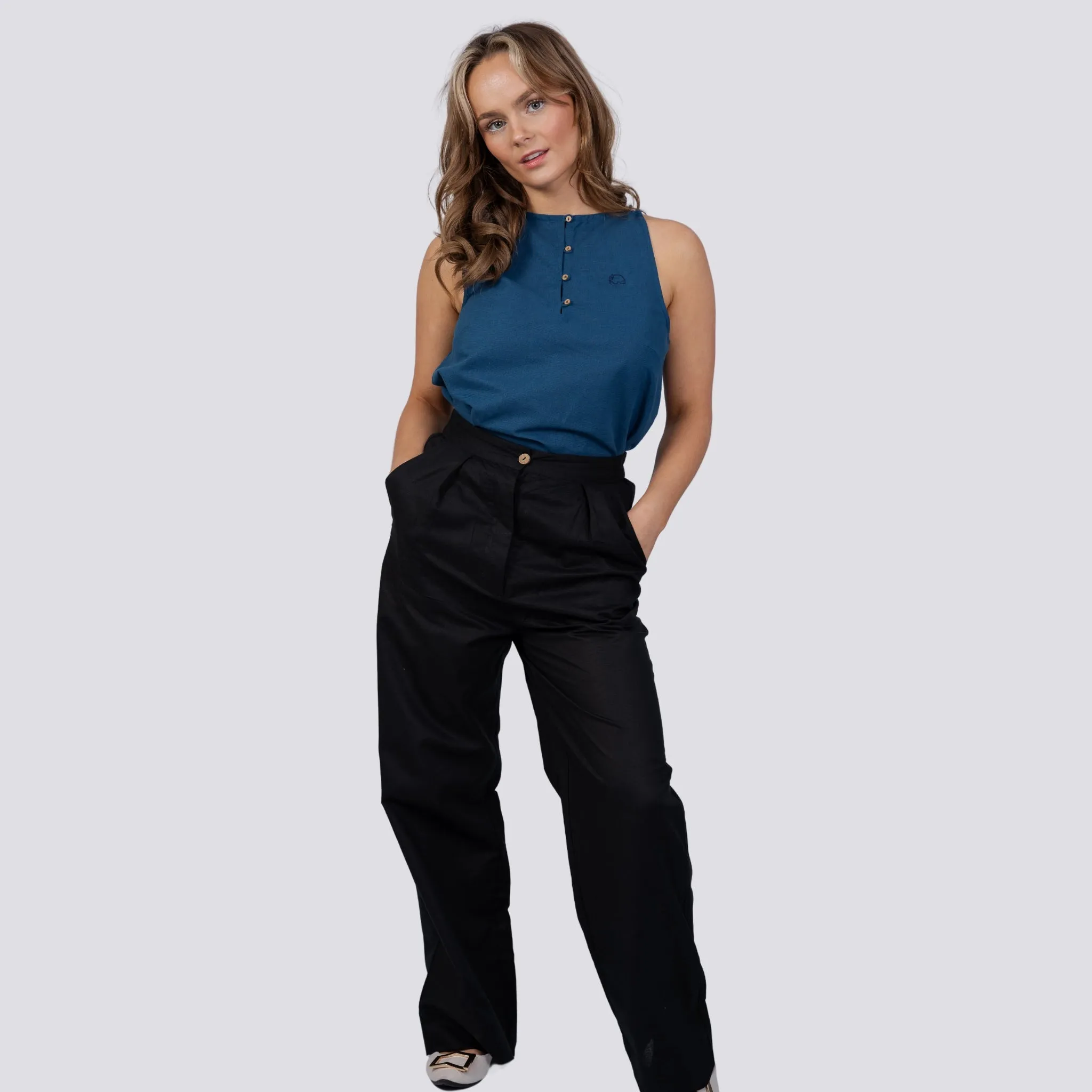 Noir Elegance Wide Leg Trousers | Sustainable Women’s Trousers | KAREE