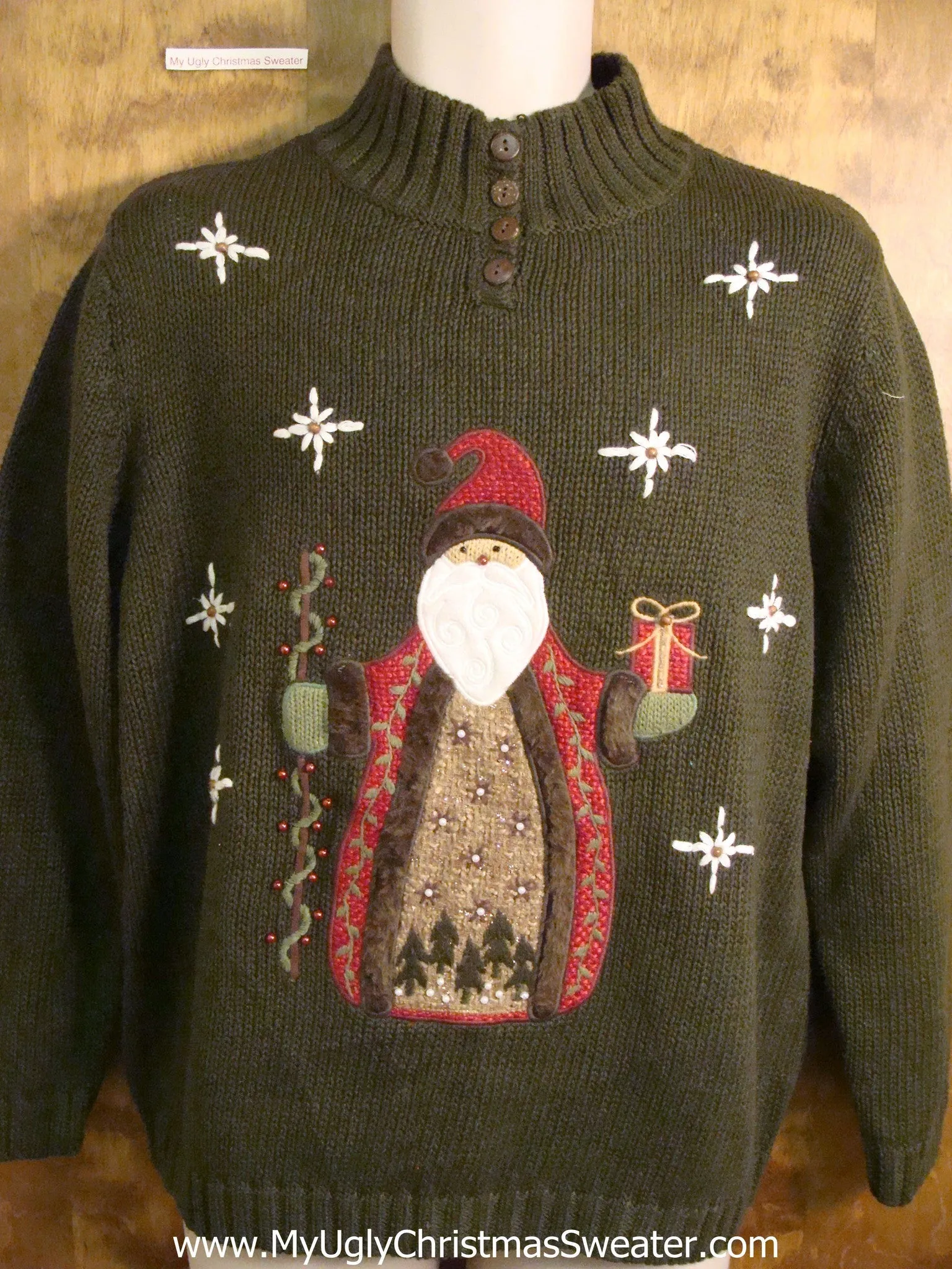 Old Saint Nick Tacky Bad Christmas Sweater