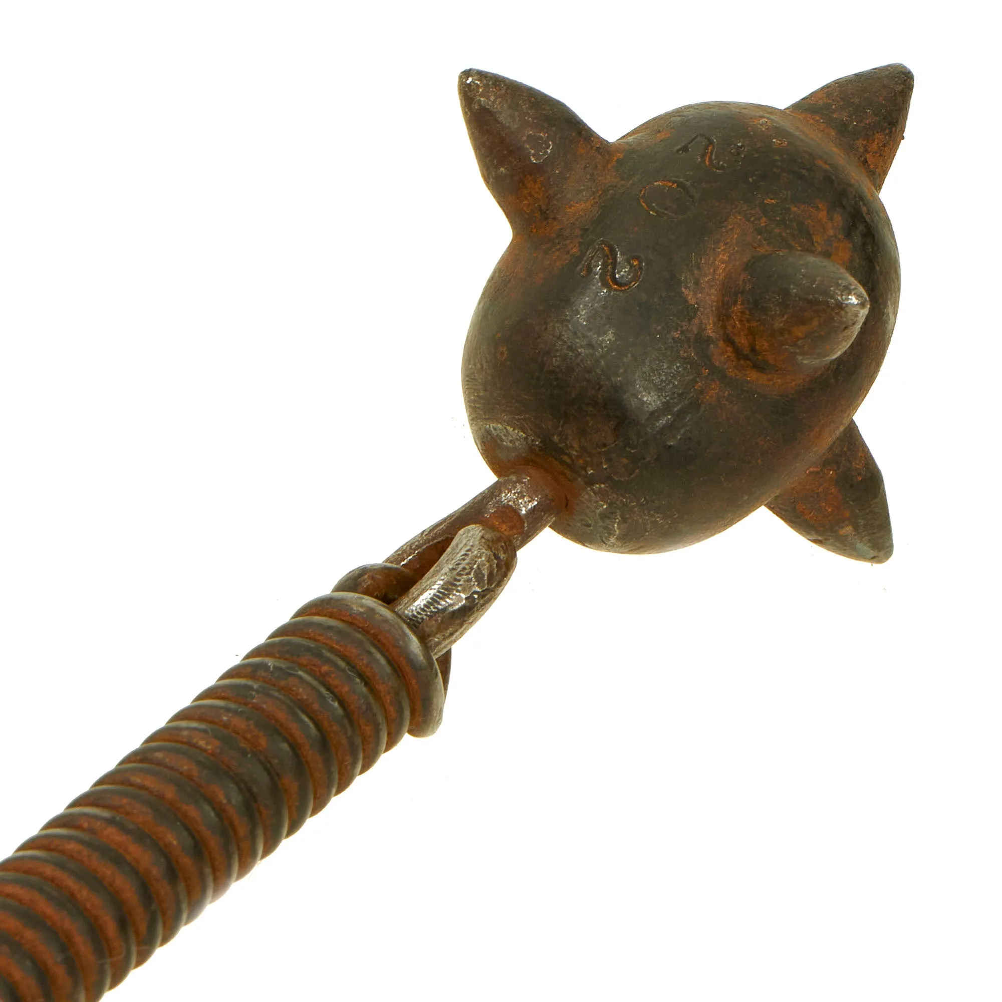 Original German WWI Spring Handle Trench Raiding Mace - Featured in Book At Arm's Length Volume 1