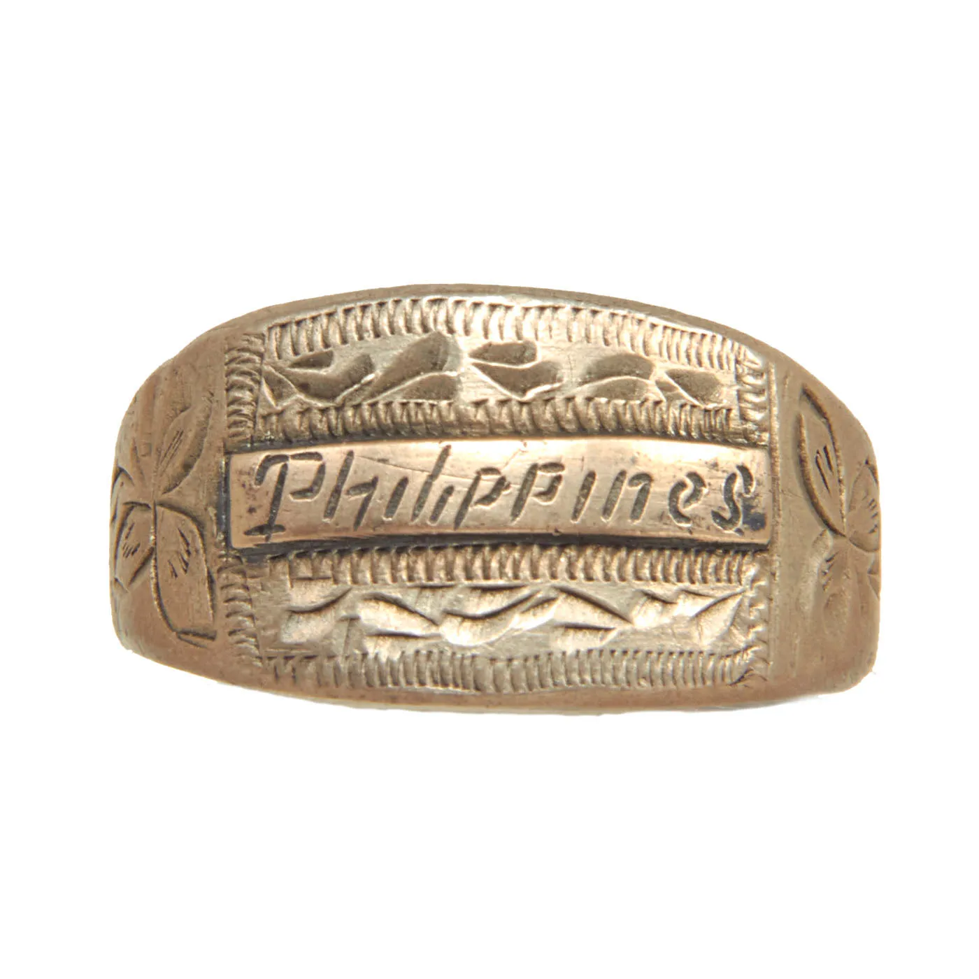 Original U.S. WWII and Korean War Souvenir Ring Set - Naples, Philippines & “GHQ” Far East Command