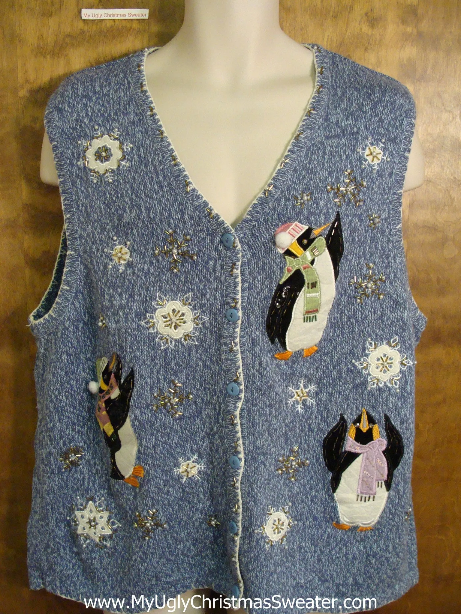 Penguin Party Ugliest Christmas Sweater Vest