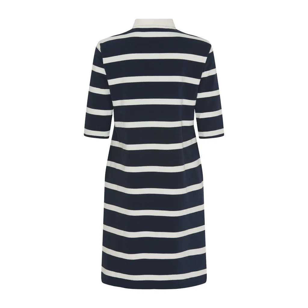 Renata Dress - Dark Navy/Pearl