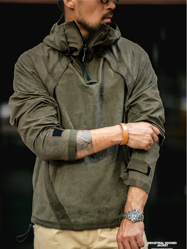 Retro Industrial Curing Hooded Jackets