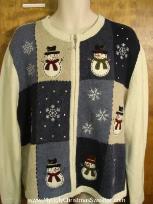 Ridiculous Snowman and Snowflakes Ugliest Christmas Sweater