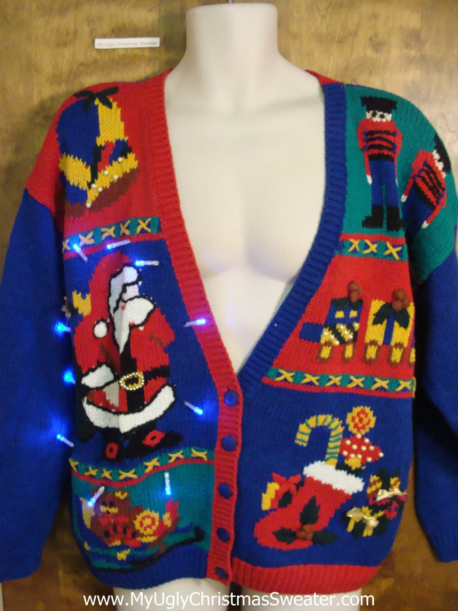 Santa and Toys 80s Light Up Ugly Xmas Sweater