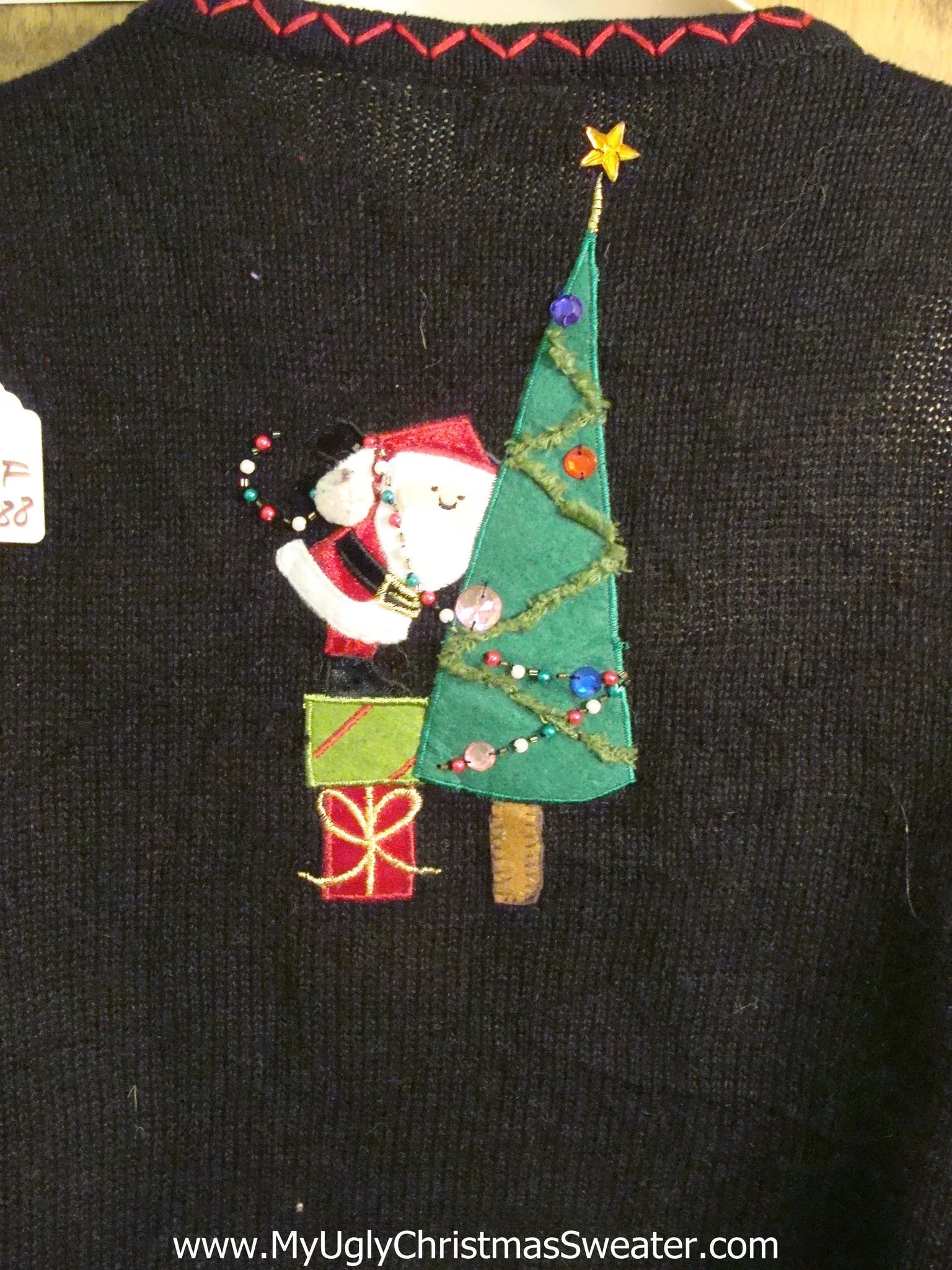 Santa Clones on Trees Tacky Bad Christmas Sweater Vest