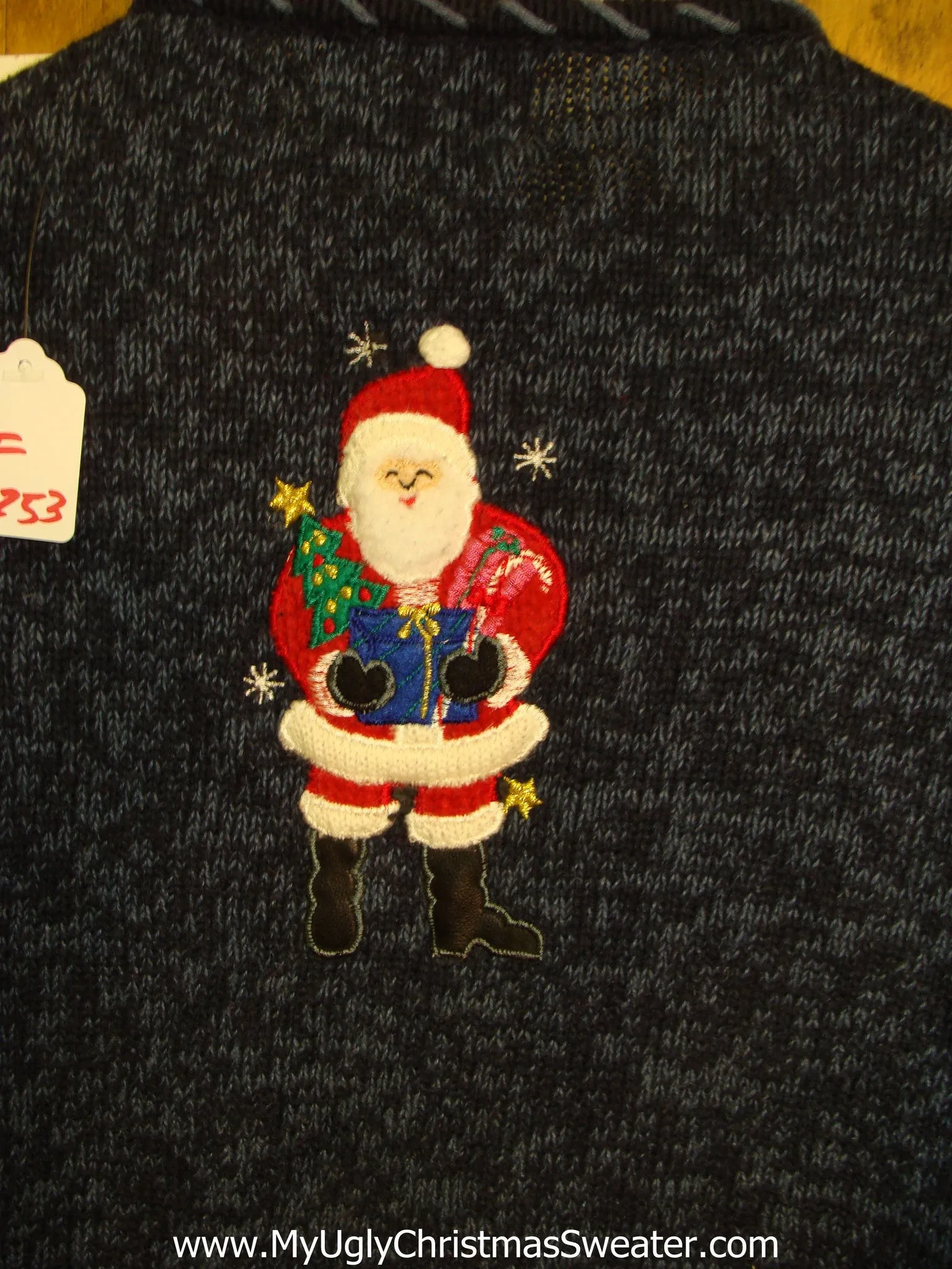 Santacon Blue Horrible Ugly Christmas Sweater Cardigan