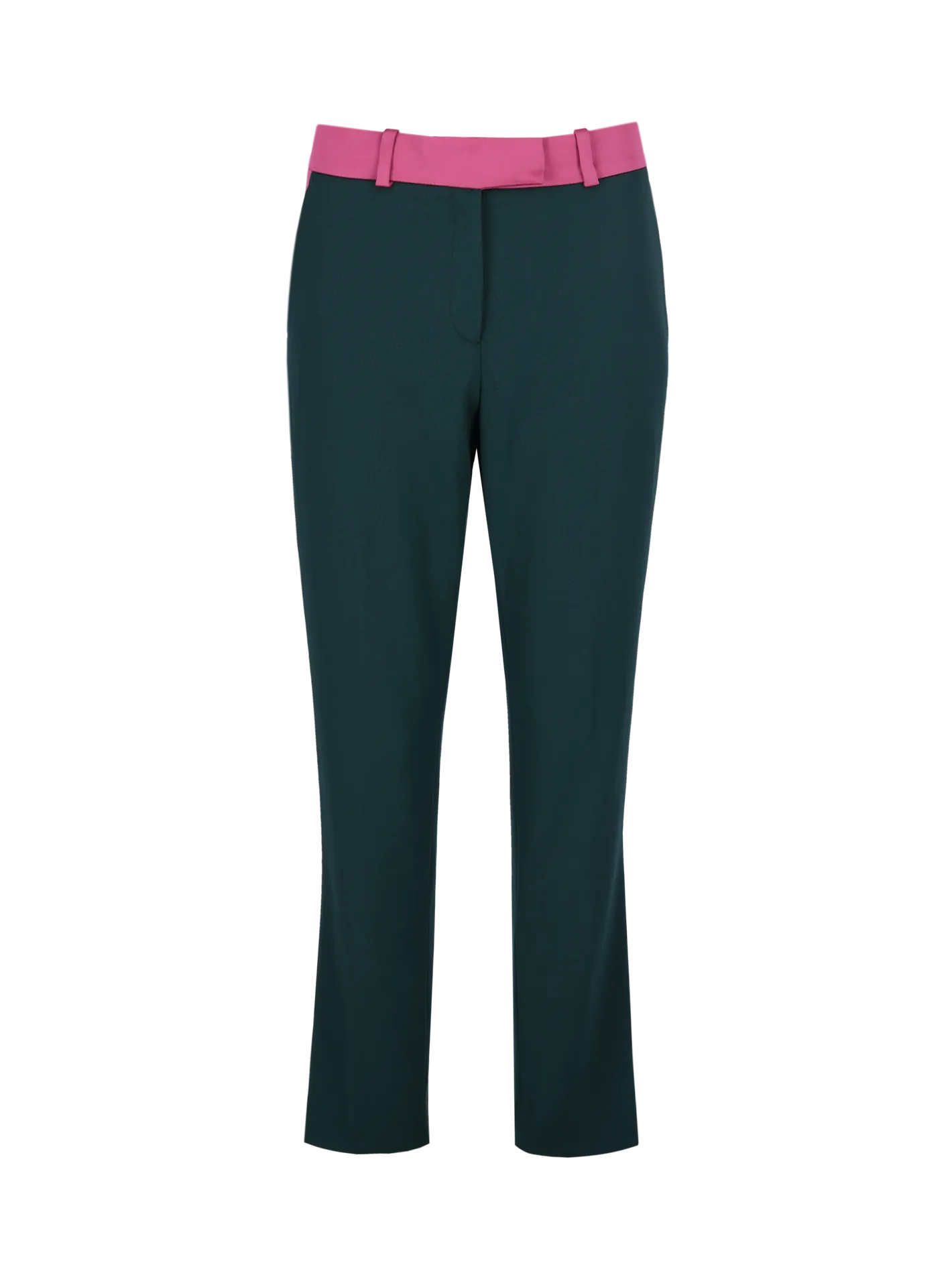 satin-trim wool tapered trousers