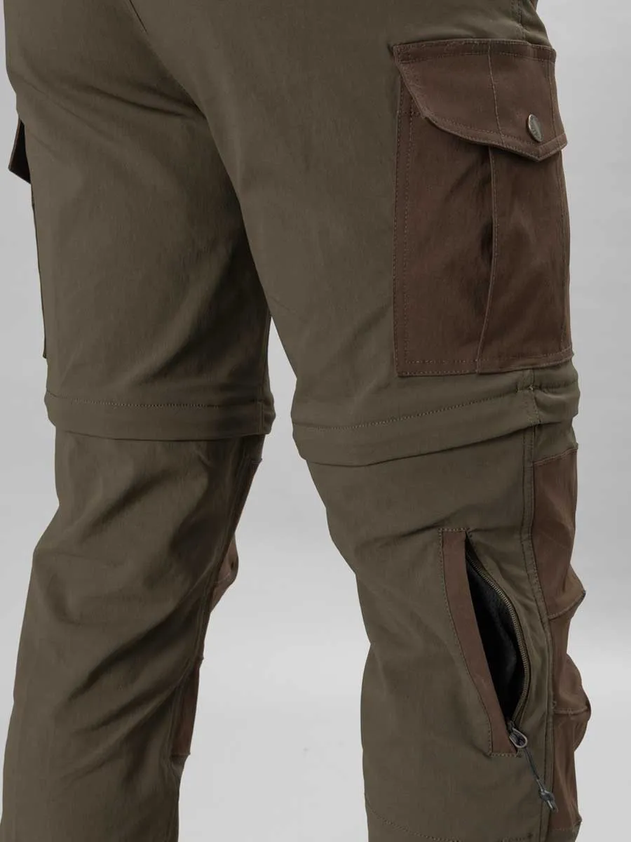 SEELAND Birch Zip-off Trousers - Men's - Pine Green/Demitasse Brown