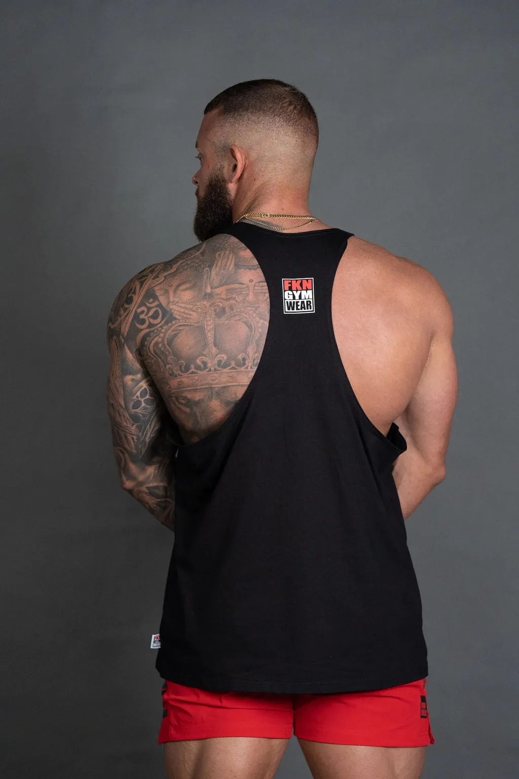 Shred Classic | Men's Gym Stringer | Black