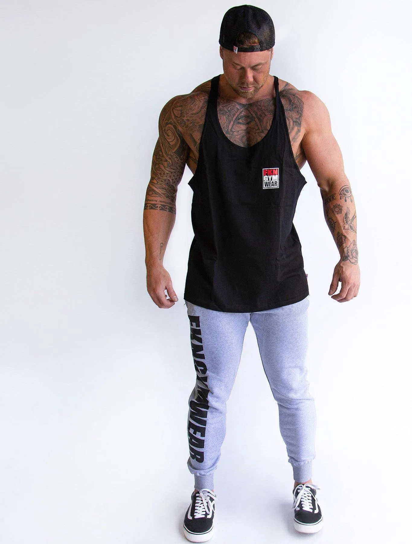 Shred Classic | Men's Gym Stringer | Black