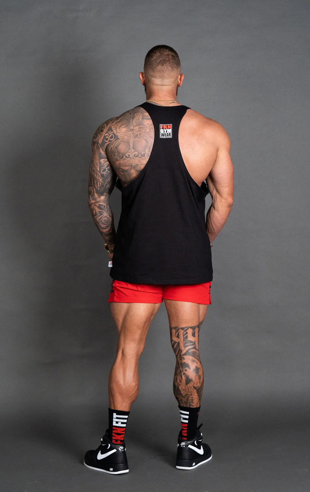 Shred Classic | Men's Gym Stringer | Black