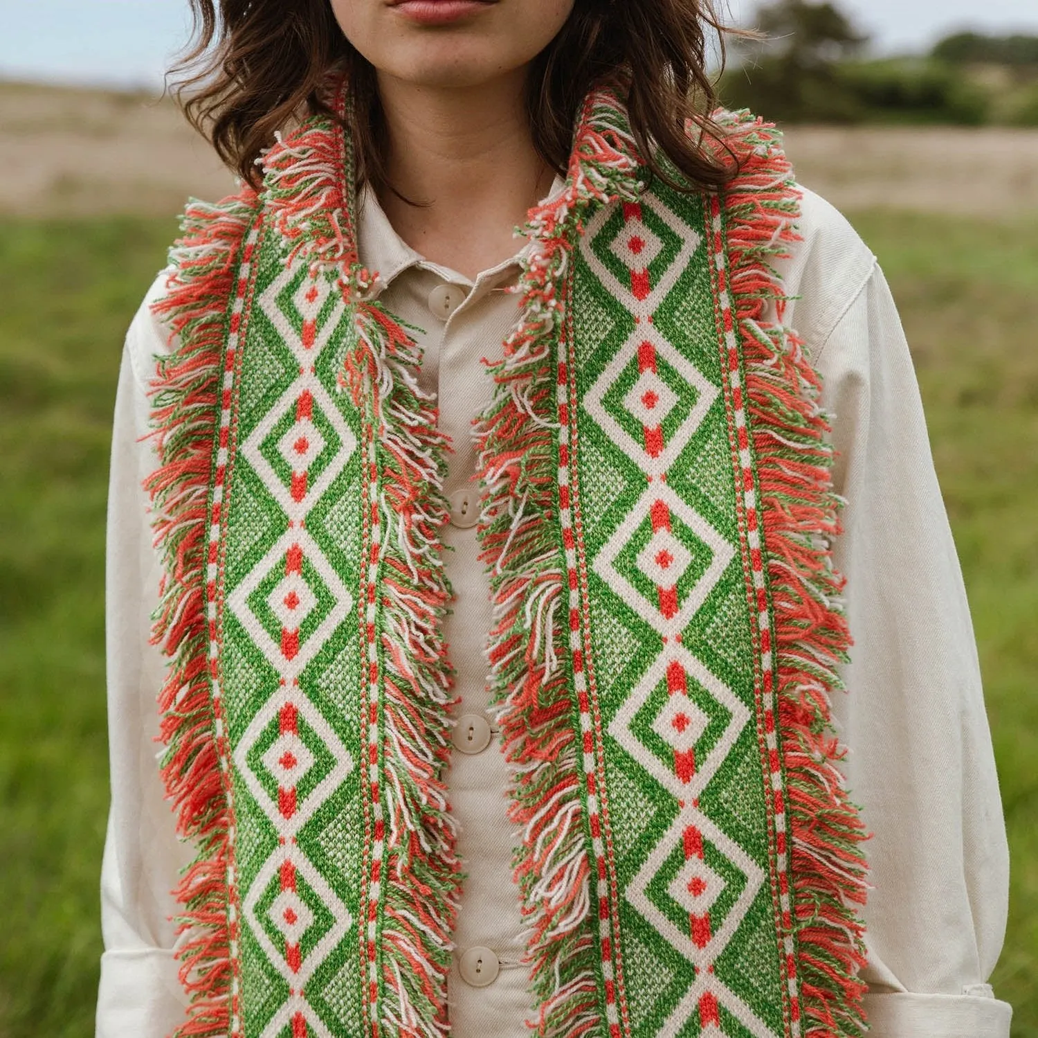 Suedley Fringe Scarf - Dahlia