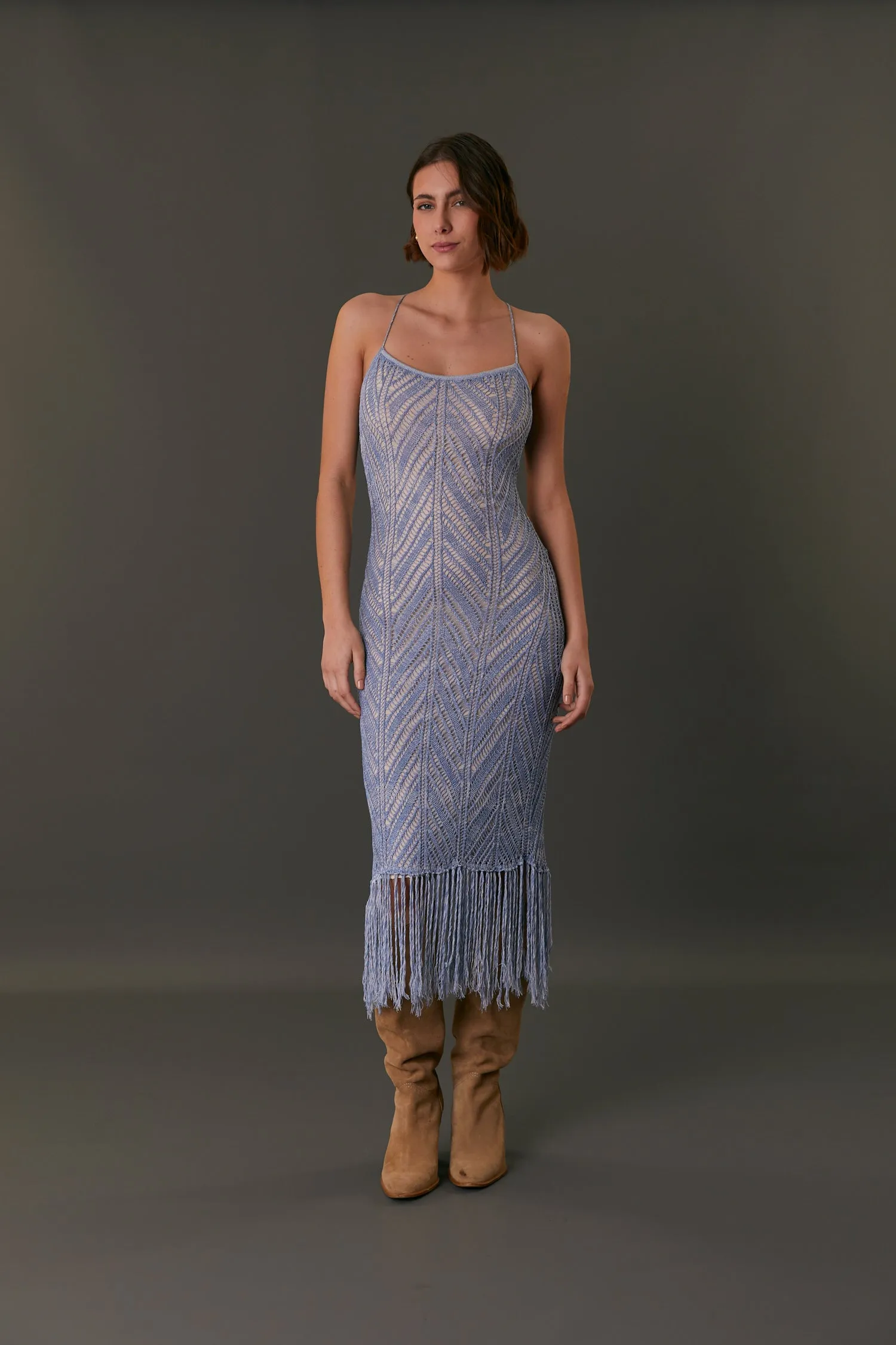 VENICE DRESS FADED DENIM