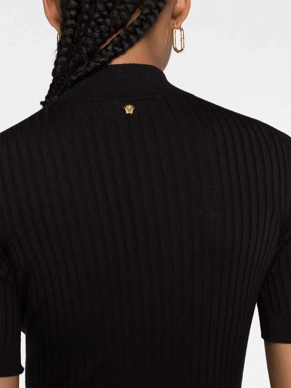 Versace Black Knit SS Top