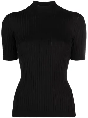 Versace Black Knit SS Top