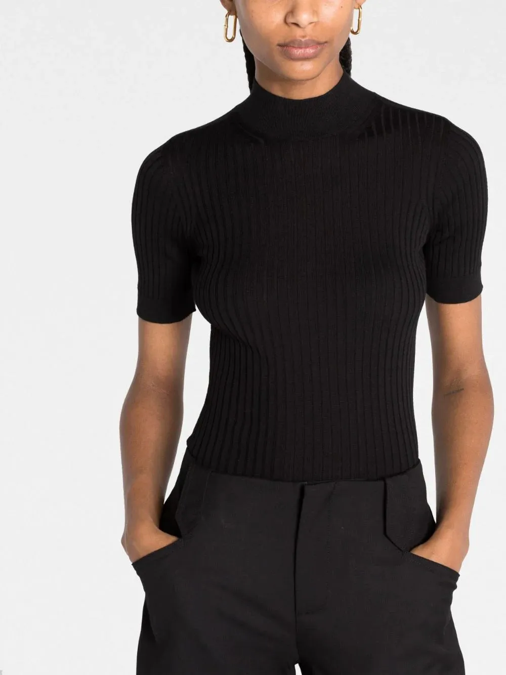 Versace Black Knit SS Top