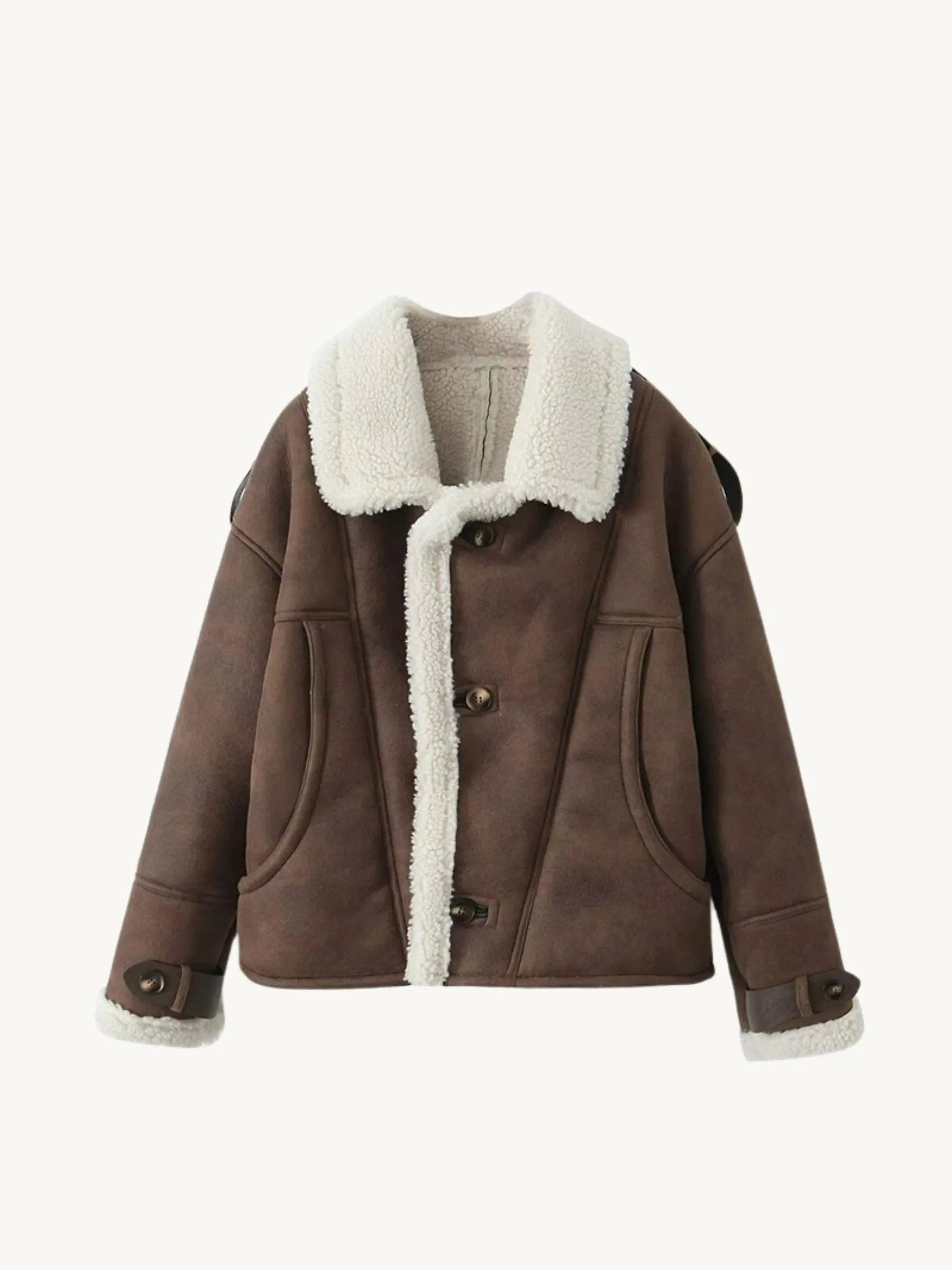 Wenkouban-Winter Outfits Christmas Harley Faux Suede Aviator Jacket