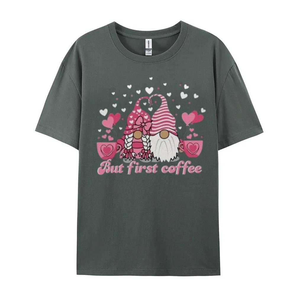 Women Coffee Is My Valentine's Day Print Graphic T-shirt