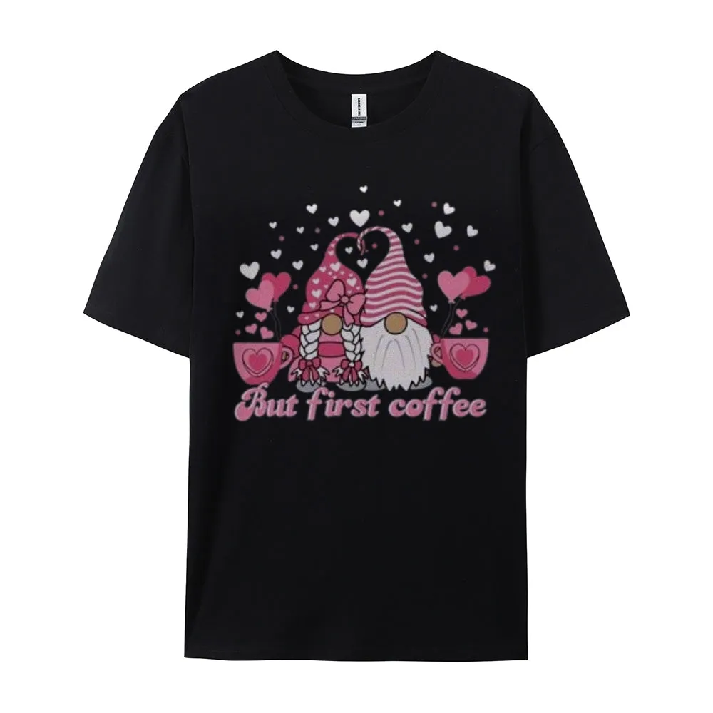 Women Coffee Is My Valentine's Day Print Graphic T-shirt