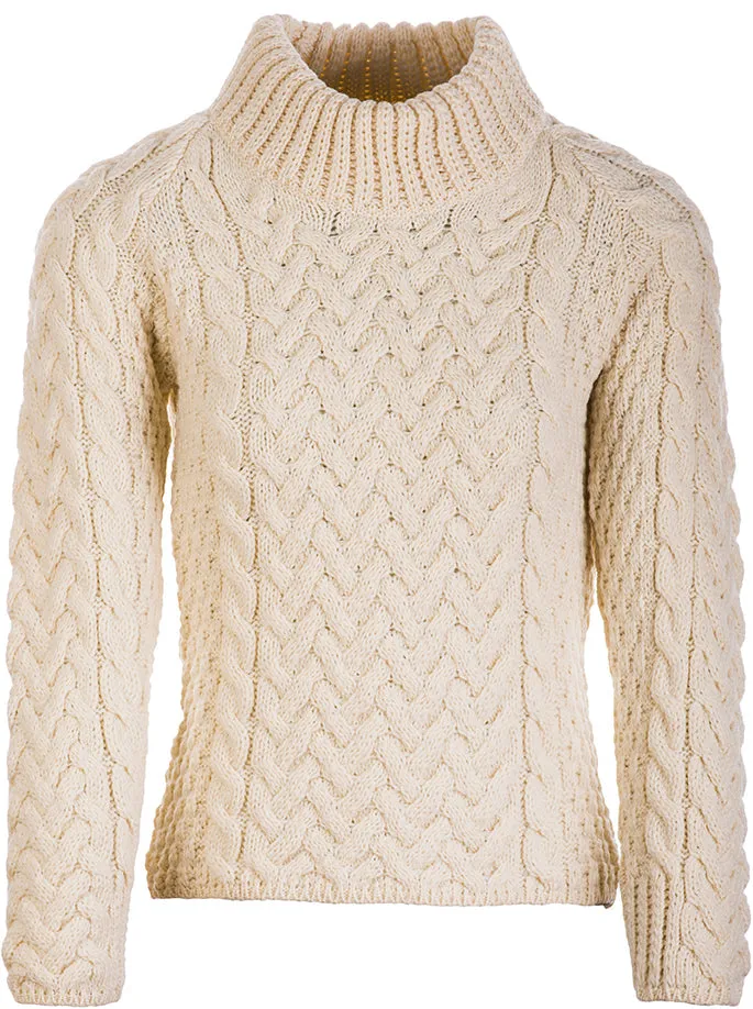 Women's Merino Wool Shaped Crew Neck Sweater by Aran Mills